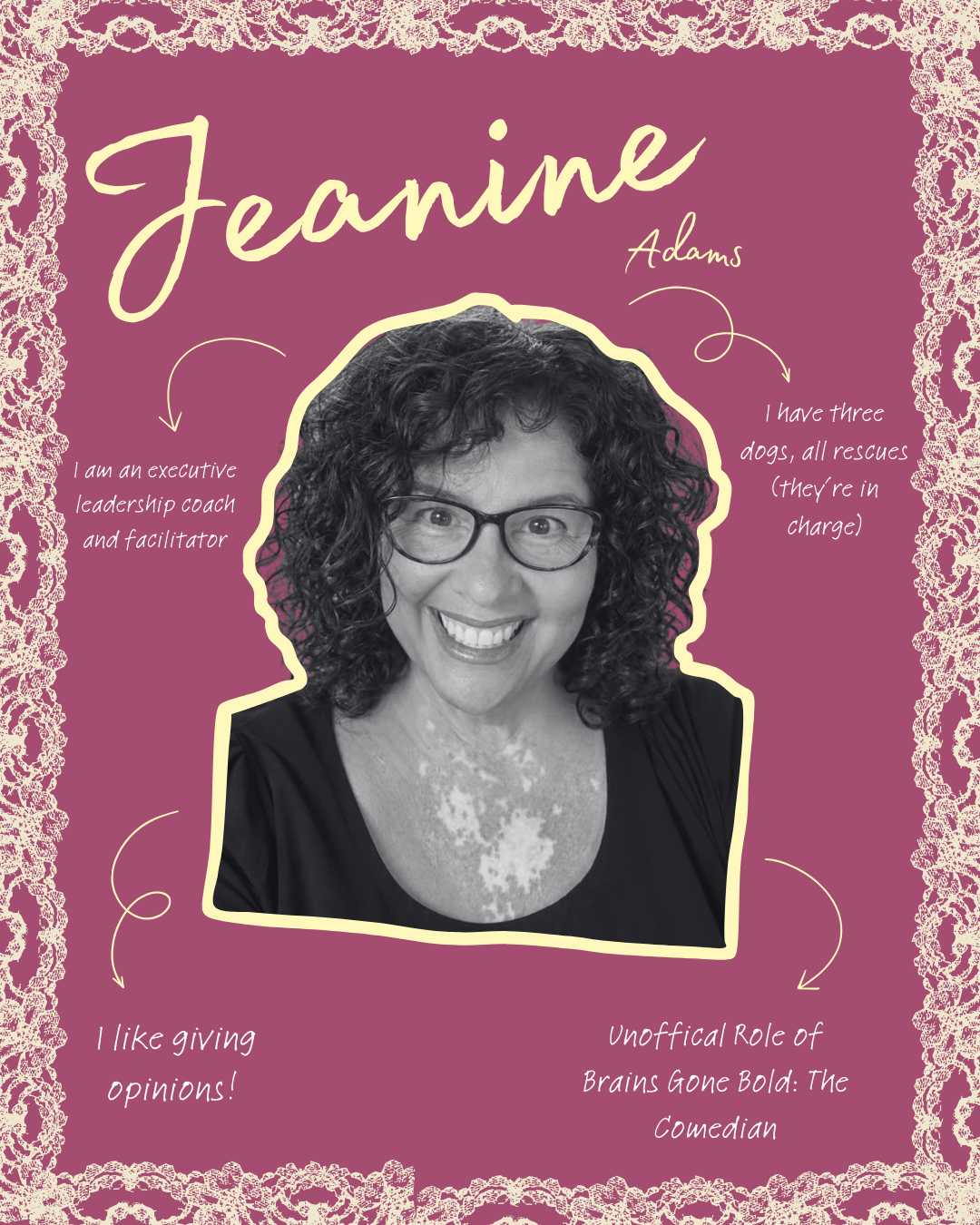 Brains Gone Bold — Jeanine Adams host slide